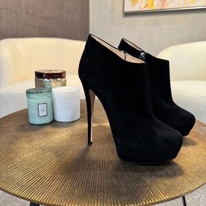 Giuseppe Zanotti Platform Ankle Booties - Black Suede Size 39
